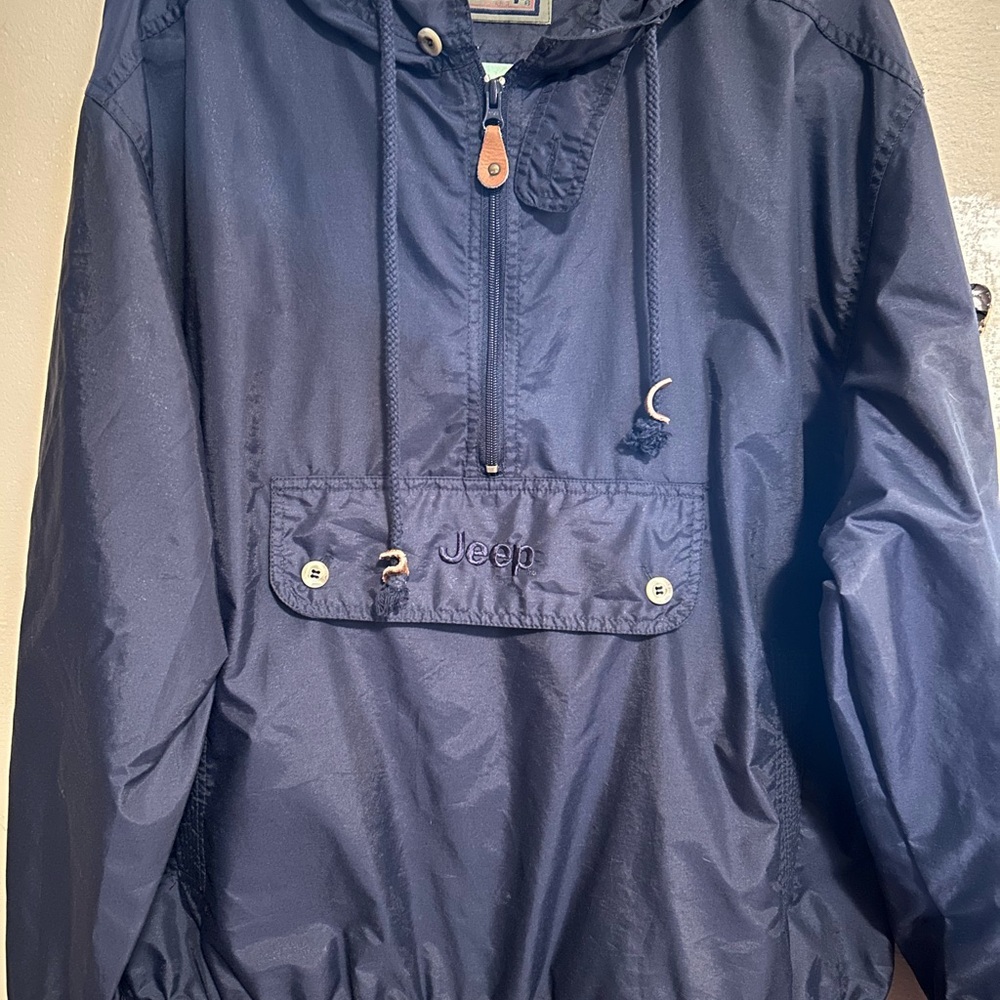 Vintage Jeep Dark Blue Hooded Jacket
